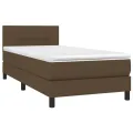 cadre de lit et matelas et LED Marron foncé 80x200cm
