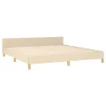 Cadre de lit avec tête de lit Crème 180 x 200 cm Tissu