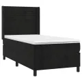 cadre de lit matelas et LED Noir 90x190 cm Velours
