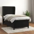 cadre de lit avec matelas Noir 90x200 cm Velours