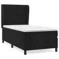 cadre de lit avec matelas Noir 90x200 cm Velours