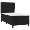 cadre de lit avec matelas Noir 90x200 cm Velours