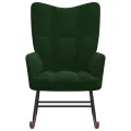 Chaise à bascule Vert foncé Velours