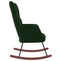 Chaise à bascule Vert foncé Velours