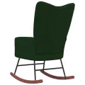 Chaise à bascule Vert foncé Velours