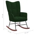 Chaise à bascule Vert foncé Velours