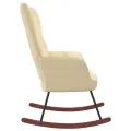 Chaise à bascule Blanc crème Velours