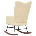 Chaise à bascule Blanc crème Velours