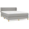 cadre de lit avec matelas Gris clair 140x200cm Tissu
