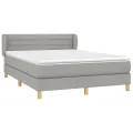 cadre de lit avec matelas Gris clair 140x200cm Tissu