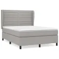 cadre de lit avec matelas Gris clair 140x190cm Tissu