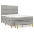 cadre de lit avec matelas Gris clair 140x200cm Tissu