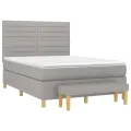 cadre de lit avec matelas Gris clair 140x200cm Tissu