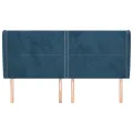 Tête de lit avec oreilles Bleu foncé 163x23x118/128 cm Velours