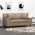 Canapé 2 places avec oreillers cappuccino 120 cm similicuir