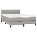cadre de lit avec matelas Gris clair 140x190cm Tissu