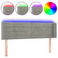 Tête de lit à LED Gris clair 147x16x78/88 cm Velours