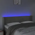 Tête de lit à LED Gris clair 147x16x78/88 cm Velours