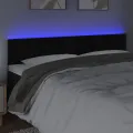 Tête de lit à LED Noir 180x5x78/88 cm Velours