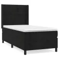 cadre de lit avec matelas Noir 90x190 cm Velours