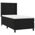 cadre de lit avec matelas Noir 90x190 cm Velours