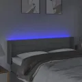 Tête de lit à LED Gris clair 147x16x78/88 cm Tissu