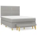 cadre de lit avec matelas Gris clair 140x190cm Tissu