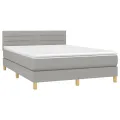 cadre de lit et matelas et LED Gris clair 140x200 cm