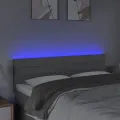 Tête de lit à LED Gris clair 144x5x78/88 cm Tissu