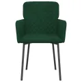 Chaises à manger lot de 2 Vert foncé Velours