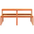 Table de pique-nique cire marron 160x134x75 cm bois massif pin