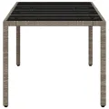 Table de jardin dessus en verre gris clair résine tressée