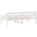 Lit de jour blanc 100x200 cm bois de pin massif