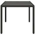 Table de jardin dessus en verre Noir 150x90x75cm Résine tressée