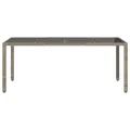 Table de jardin dessus en verre Gris 190x90x75cm Résine tressée