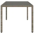 Table de jardin dessus en verre Gris 190x90x75cm Résine tressée
