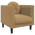 Fauteuil avec coussin marron velours