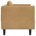 Fauteuil avec coussin marron velours