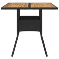 Table de jardin et dessus en bois d'acacia noir résine tressée