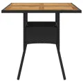 Table de jardin et dessus en bois d'acacia noir résine tressée
