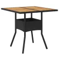 Table de jardin et dessus en bois d'acacia noir résine tressée
