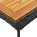 Table de jardin et dessus en bois d'acacia noir résine tressée