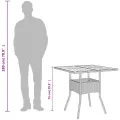 Table de jardin et dessus en bois d'acacia noir résine tressée