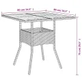 Table de jardin et dessus en bois d'acacia noir résine tressée
