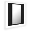 Armoire à miroir de salle de bain LED Noir 40x12x45 Acrylique