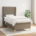 cadre de lit avec matelas Taupe 90x190 cm Tissu