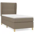 cadre de lit avec matelas Taupe 90x190 cm Tissu