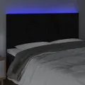 Tête de lit à LED Noir 180x5x118/128 cm Velours