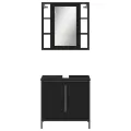 Ensemble de meubles salle de bain 2 pcs noir bois d'ingénierie