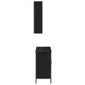 Ensemble de meubles salle de bain 2 pcs noir bois d'ingénierie